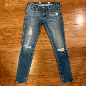 AG Legging Ankle Super Skinny Distressed Jeans